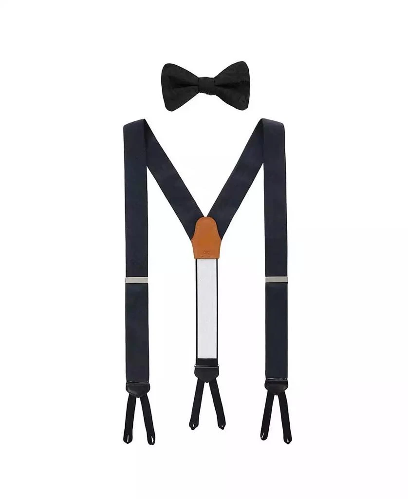 TRAFALGAR Men
s Banbury Tone on Tone Paisley Silk Suspenders and Bow Tie Set