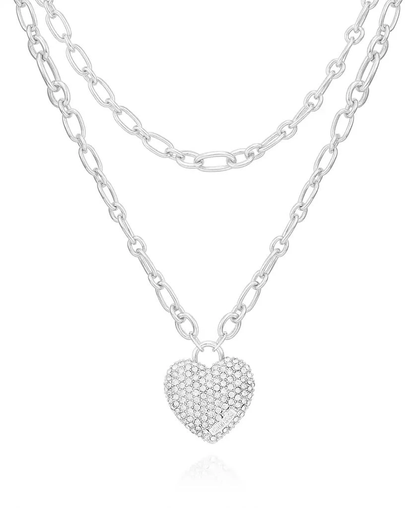 GUESS Glass Stone Heart Pendant Necklace