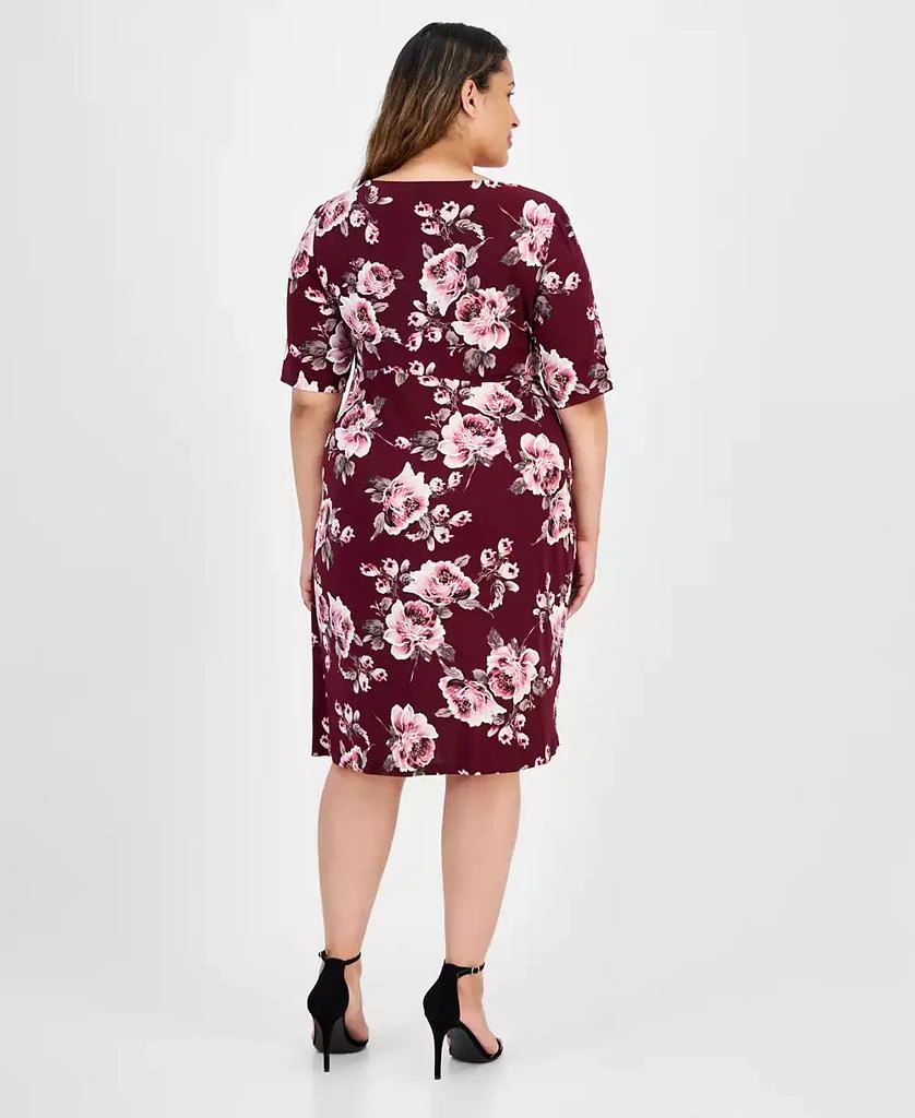 Connected Plus Size Printed Side-Tab Dress 4