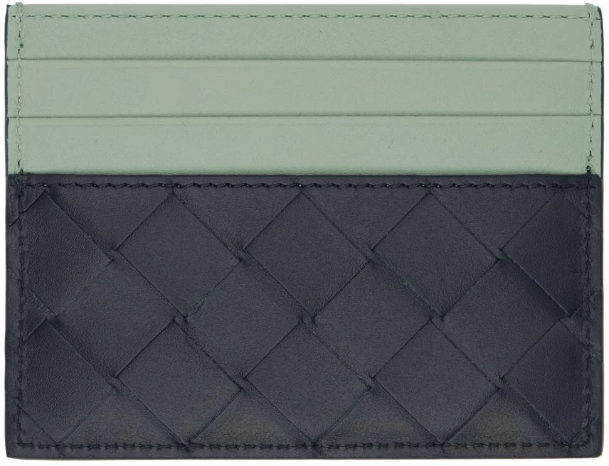 Bottega Veneta Black & Green Intrecciato Credit Card Holder 2