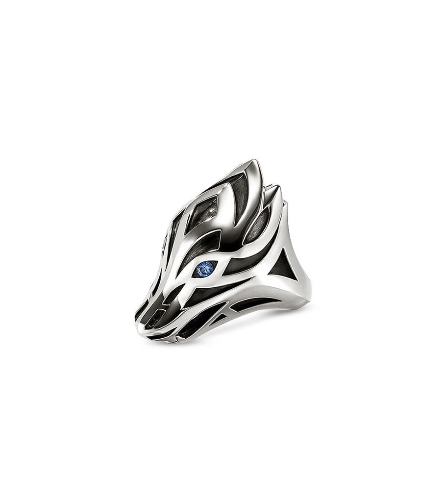 JOHN HARDY Men's Sterling Silver Naga Blue Sapphire Snake Ring 5