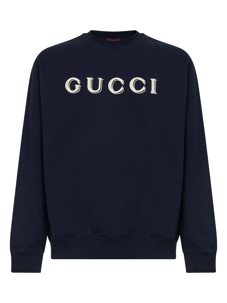 Gucci GUCCI | Dark blue cotton jersey embroidered sweatshirt | Man | S