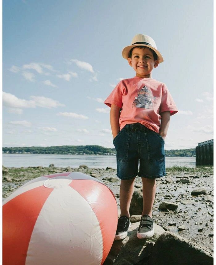 Deux par Deux Boys
 French Terry Elastic Waist Drawstring Denim Shorts - Little Kid 2