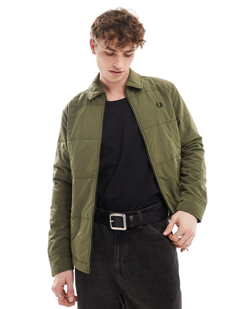 Fred Perry Fred Perry padded zip thru jacket in uniform green