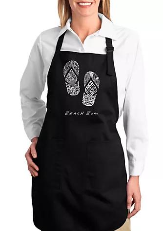 LA Pop Art Pop Art Full Length Word Art Apron   Beach Bum