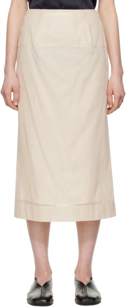 Carven Beige Sheer Midi Skirt 1