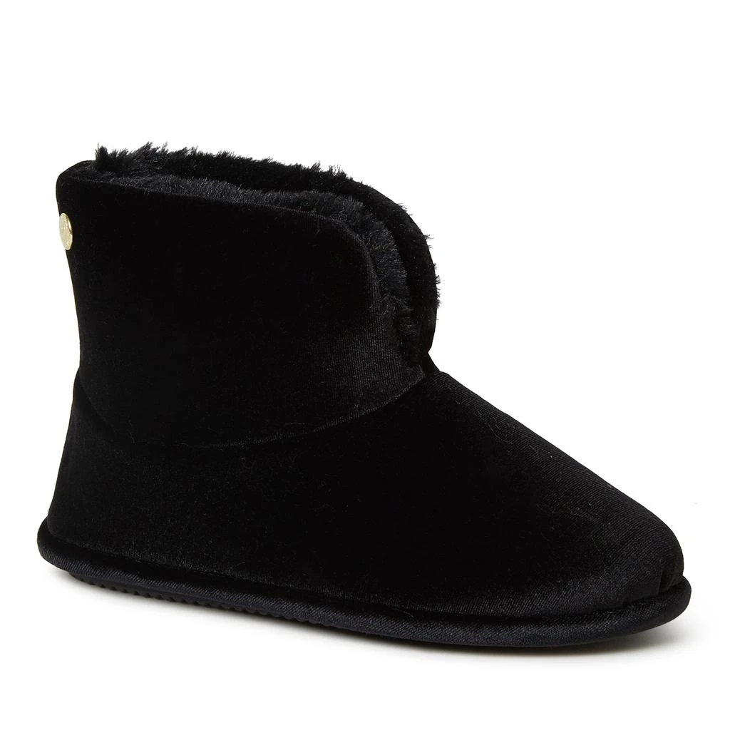Dear Foams Women's Sara Shiny Velour Bootie Slippers 6