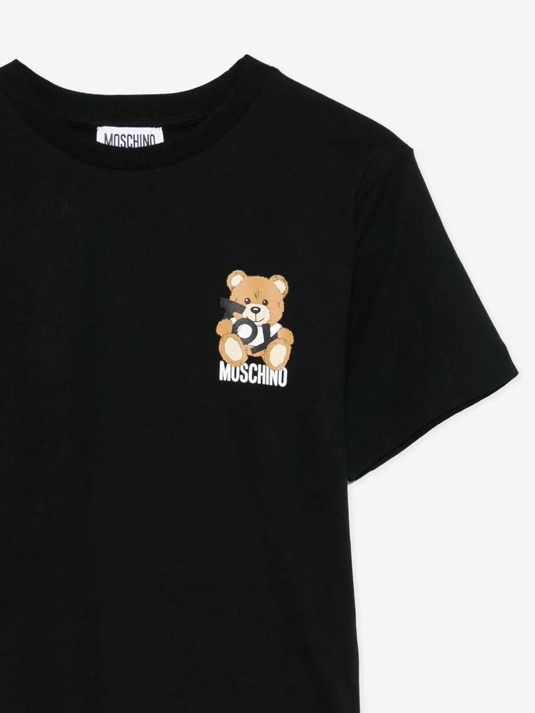 Moschino Kids Teddy Bear Logo T-Shirt in Black 3