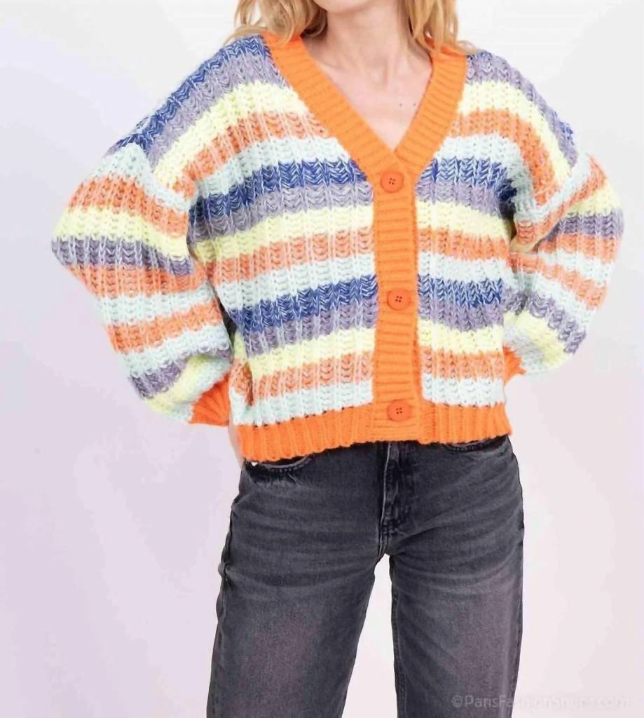 See U Soon See U Soon - Striped Button Down Cardigan