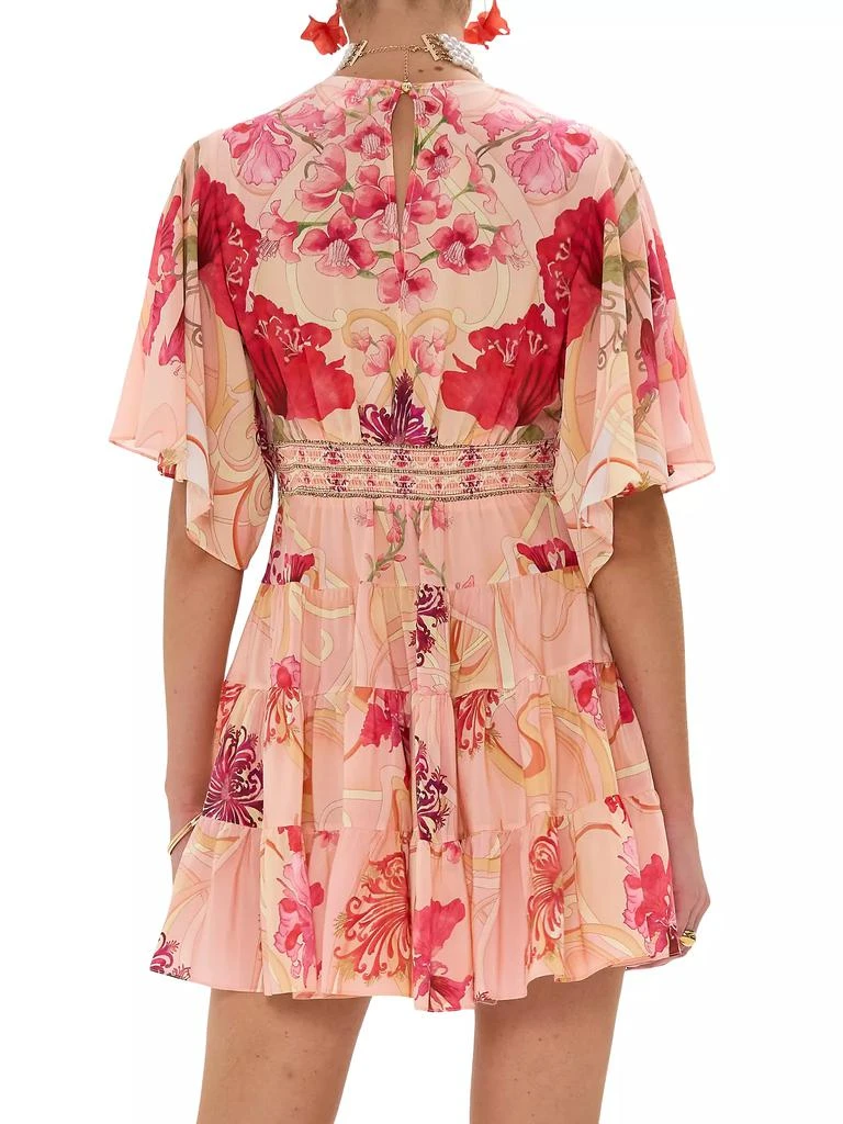 Camilla Floral Silk Tiered Minidress 5