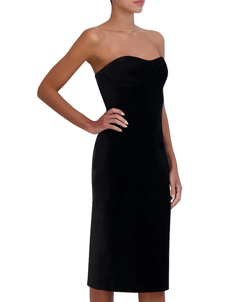 BCBG Velvet Bustier Strapless Dress 4