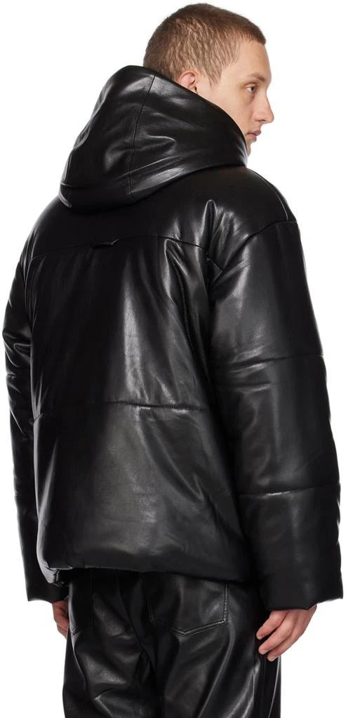 Nanushka Black Hide Faux-Leather Puffer Jacket 3