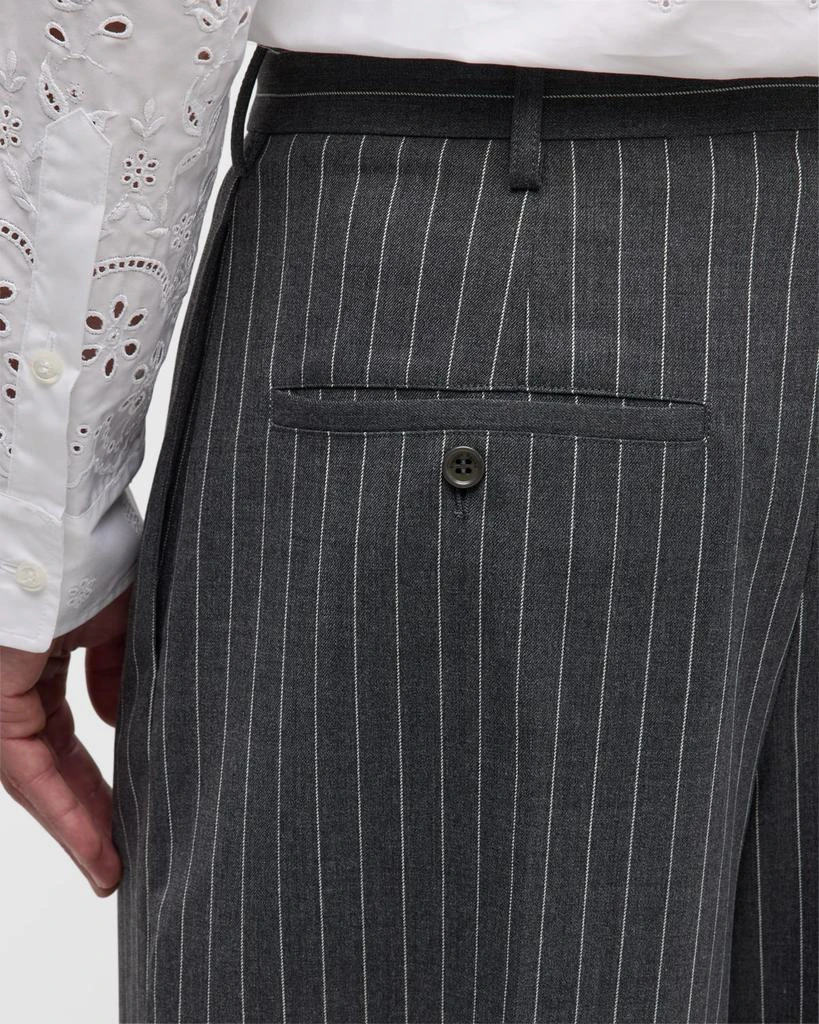 Simone Rocha Men's Wide-Leg Pinstripe Trousers 6