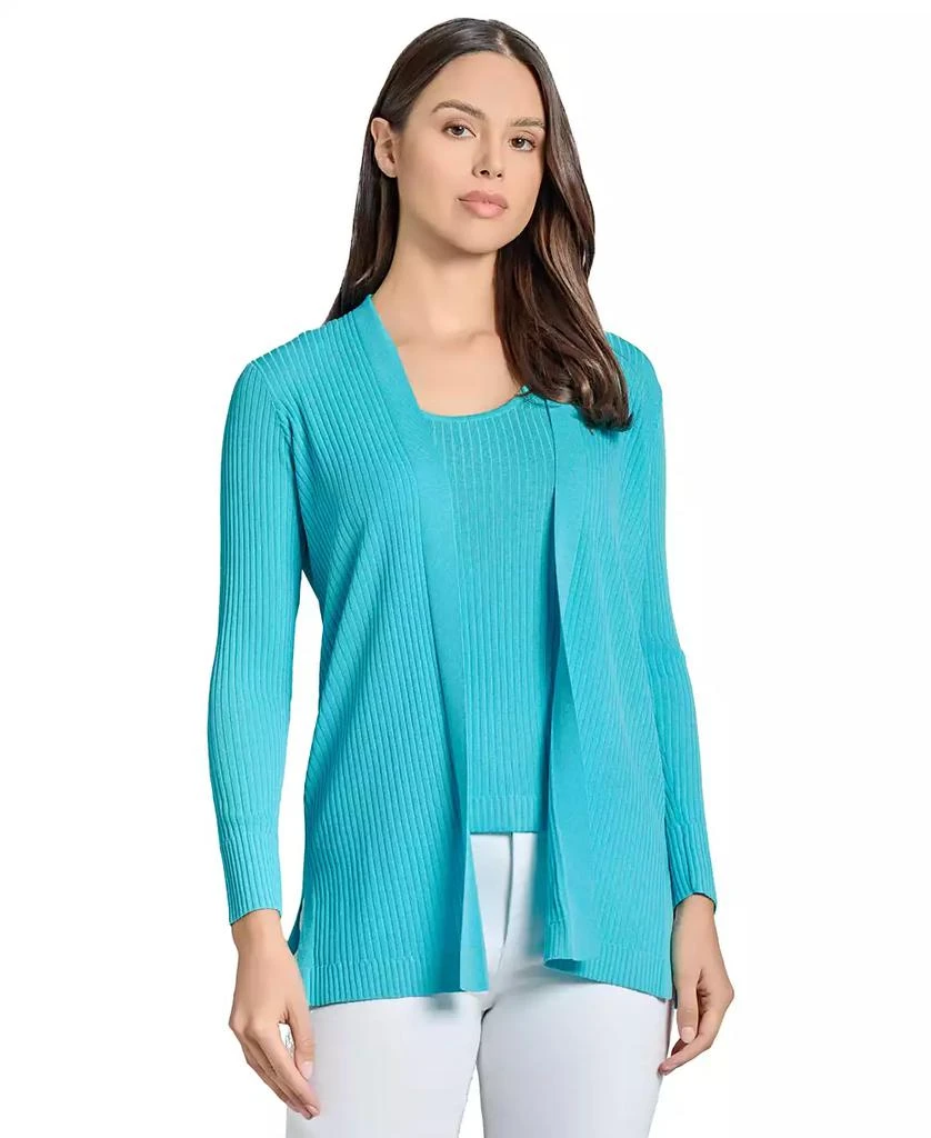 JONES NEW YORK Women's Long-Sleeve Side-Slit Cardigan Sweater 1