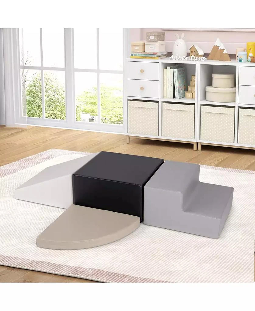 Mecale 4-Piece Climb and Crawl Foam Block Play Set for Infant Baby 9