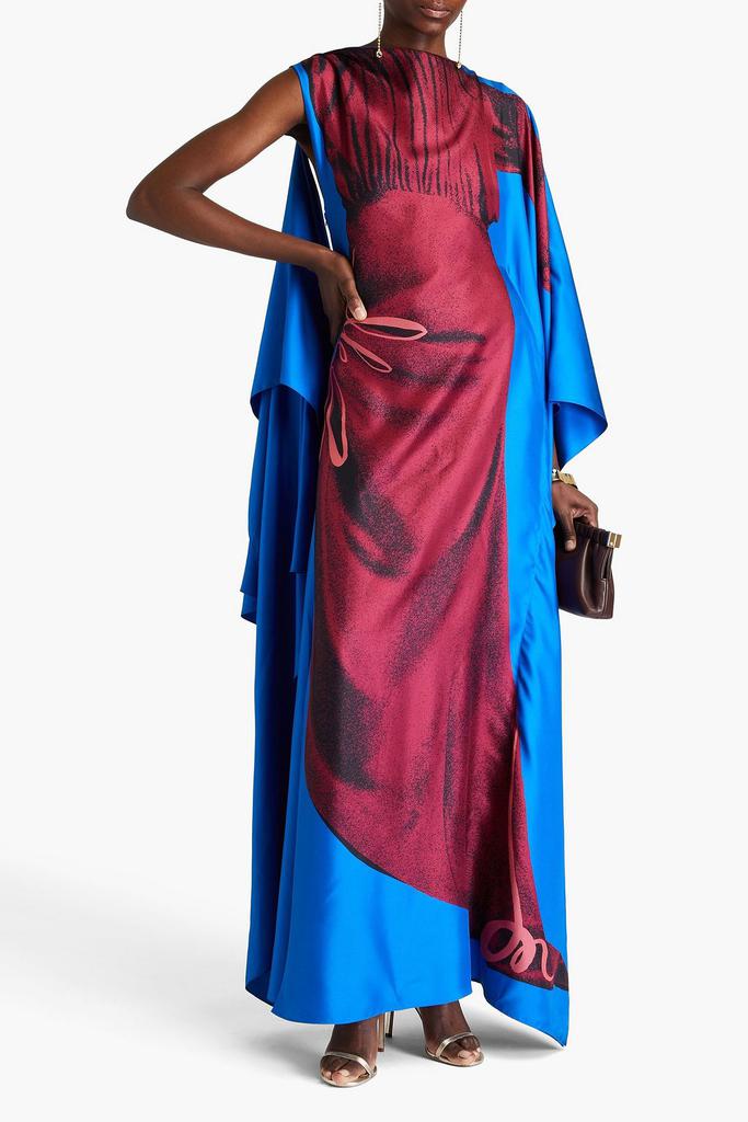 ROKSANDA Senvu draped printed silk-twill maxi dress