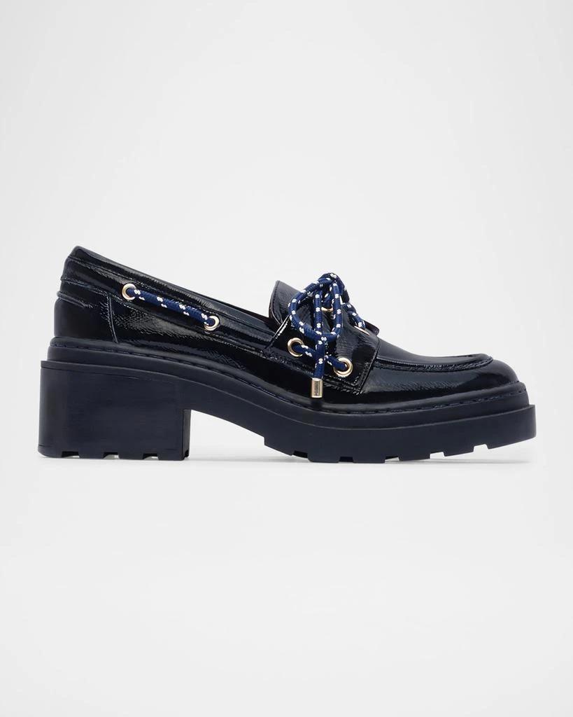 Bernardo Black Leather Loafers with Chain Detail Bernardo Footwear Avery Heeled Chain Loafer | Nordstrom main image 4