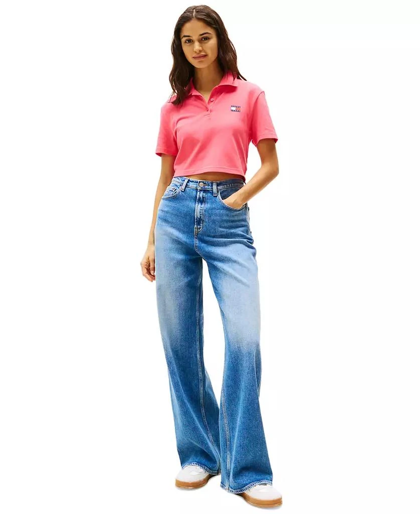 Tommy Jeans Women
s Crop Badge Short-Sleeve Polo Top 2