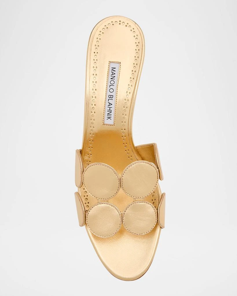 Manolo Blahnik Haribalmu Metallic Stiletto Slide Sandals 5