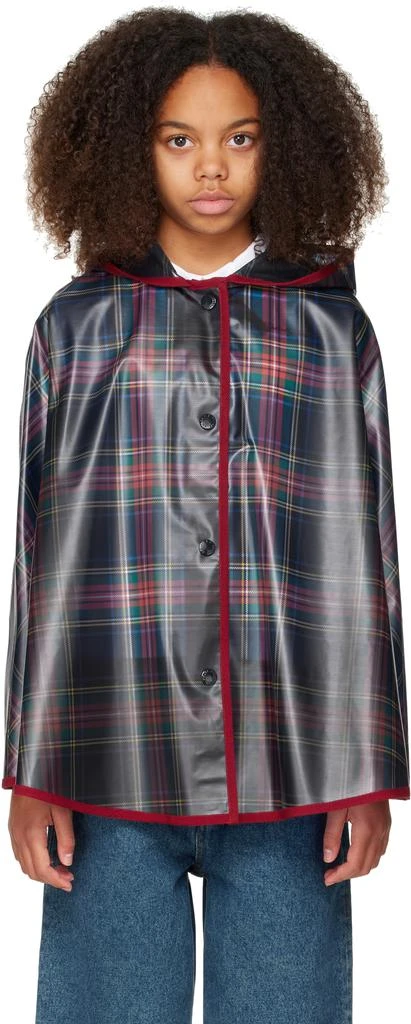 Dolce
Gabbana Kids Multicolor Tartan Print PVC Cape Jacket