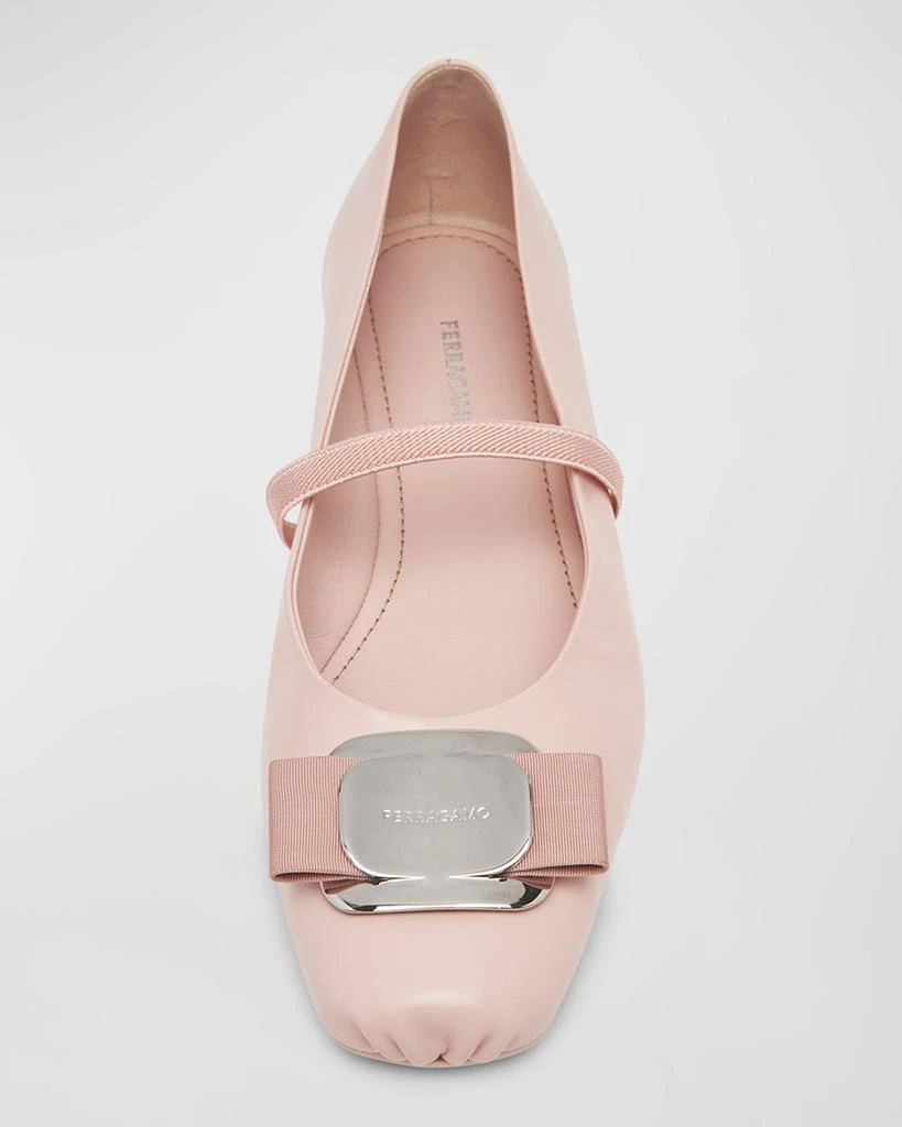 Salvatore Ferragamo Zina Leather Bow Mary Jane Ballerina Flats 5