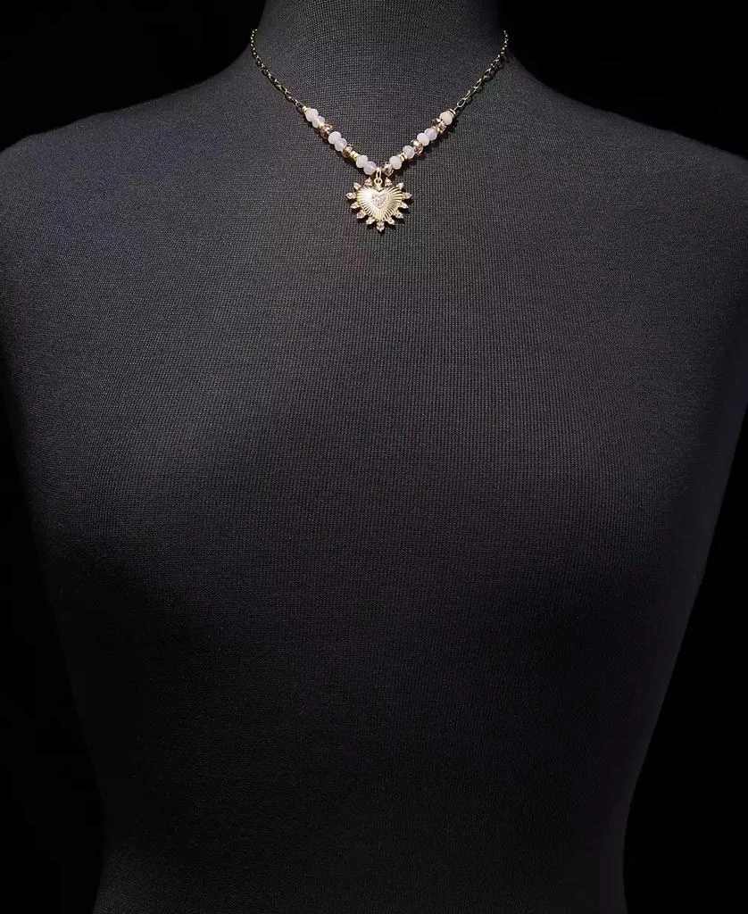 Anne Klein Crystal Heart Beaded Pendant Necklace 
Drop Earrings Set 6