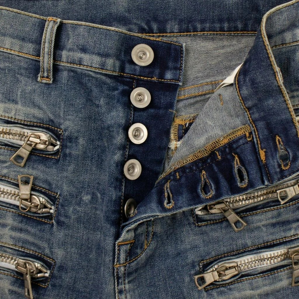 Unravel Project Triple Zip Skinny Fit Jeans - Blue 5