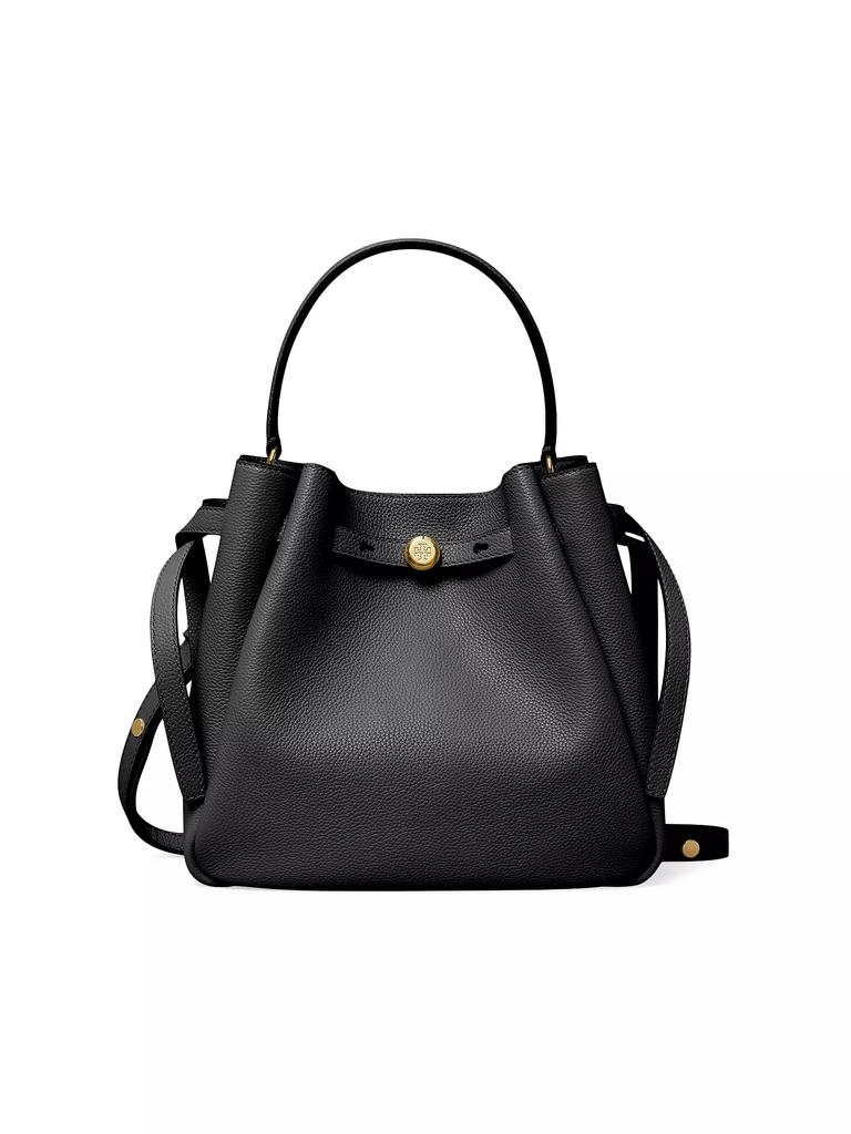 Tory Burch Romy Pebbled Leather Bucket Bag