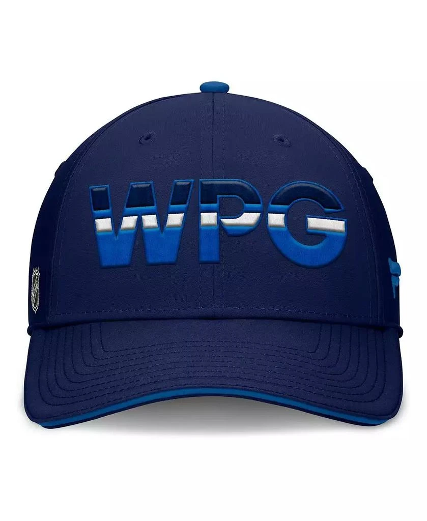 Fanatics Men's Navy/Blue Winnipeg Jets Authentic Pro Rink Team Code Flex Hat 2