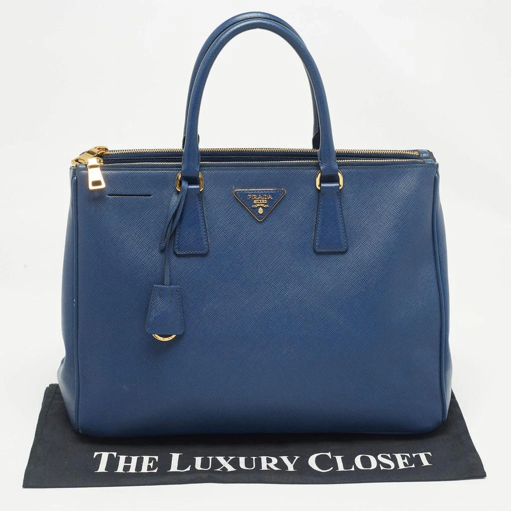 Prada Prada Navy Blue Saffiano Lux Leather Large Double Zip Tote 20