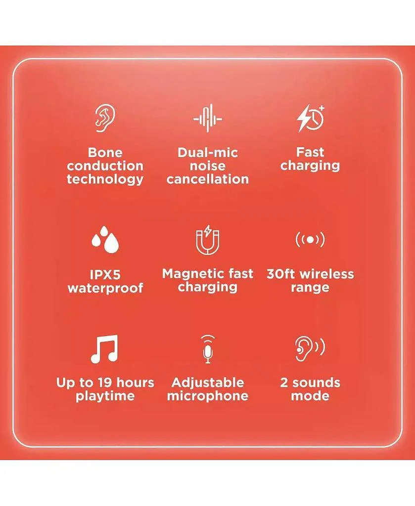 RadioShack Open-Ear Wireless Headphones (3304460) - Bone 
Air Conduction, IPX5 Water Resistant, 19 Hour Playtime 3