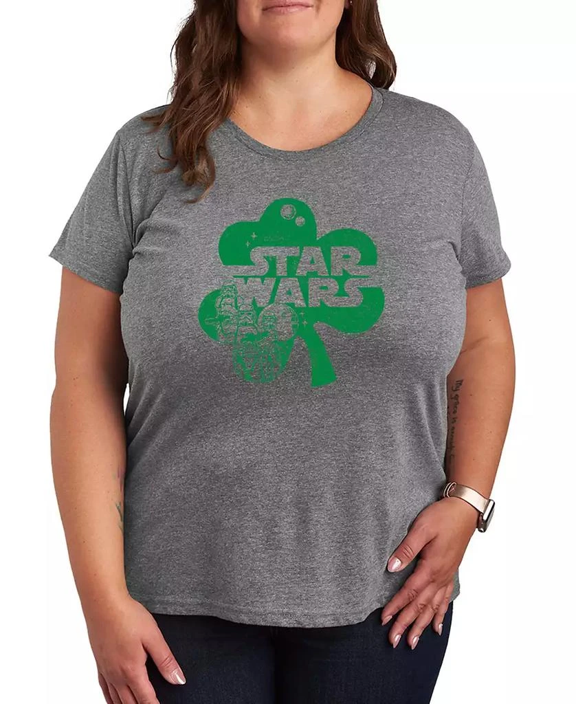 Hybrid Apparel Plus Size Star Wars St. Patrick
s Day Clover Short-Sleeve Graphic T-Shirt