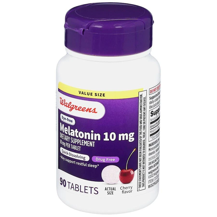 Walgreens Melatonin 10 mg Quick-Dissolving Tablets Dye-Free Cherry 5