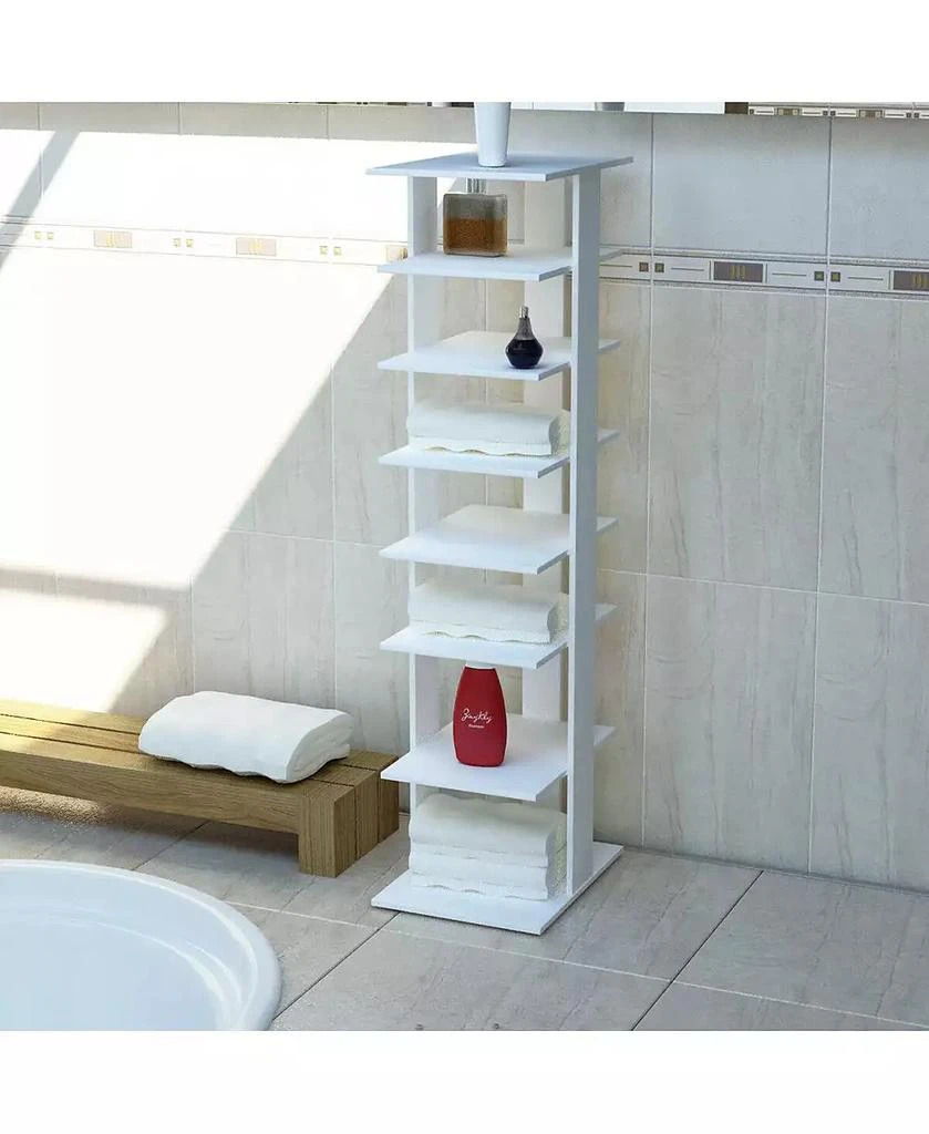 Costway Wooden Shoes Storage Stand 7 Tiers Shoe Rack Organizer Multi-shoe Rack Shoebox 8