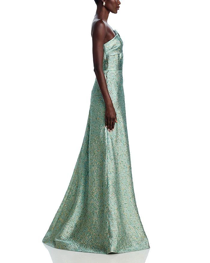 Teri Jon Metallic Jacquard Gown 5