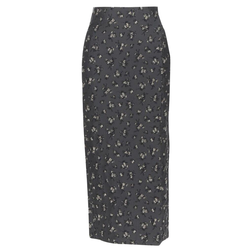 Brock Collection floral cloque dart knitee length pencil skirt