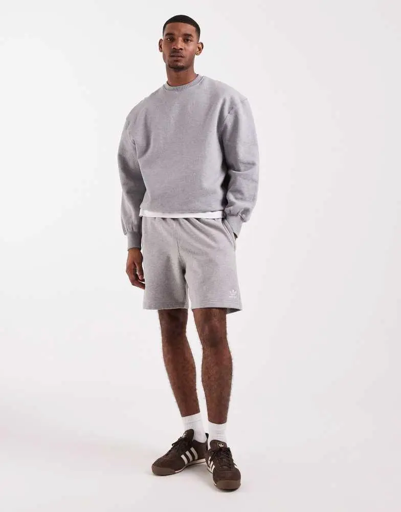 Adidas adidas Originals trefoil essentials 7"" shorts in medium grey