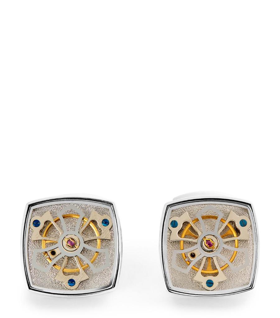 Tateossian Palladium-Plated Traveller Tourbillon Cufflinks