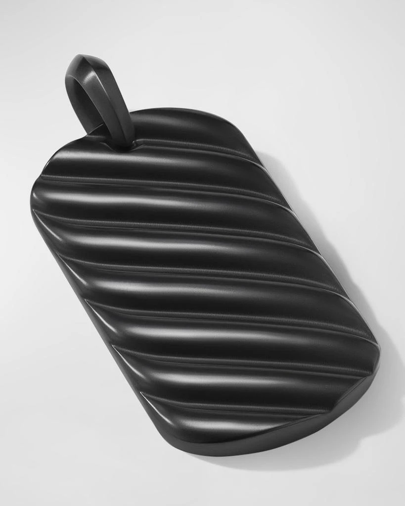 David Yurman Men's Sculpted Cable Tag Pendant in Black Titanium, 42mm 2