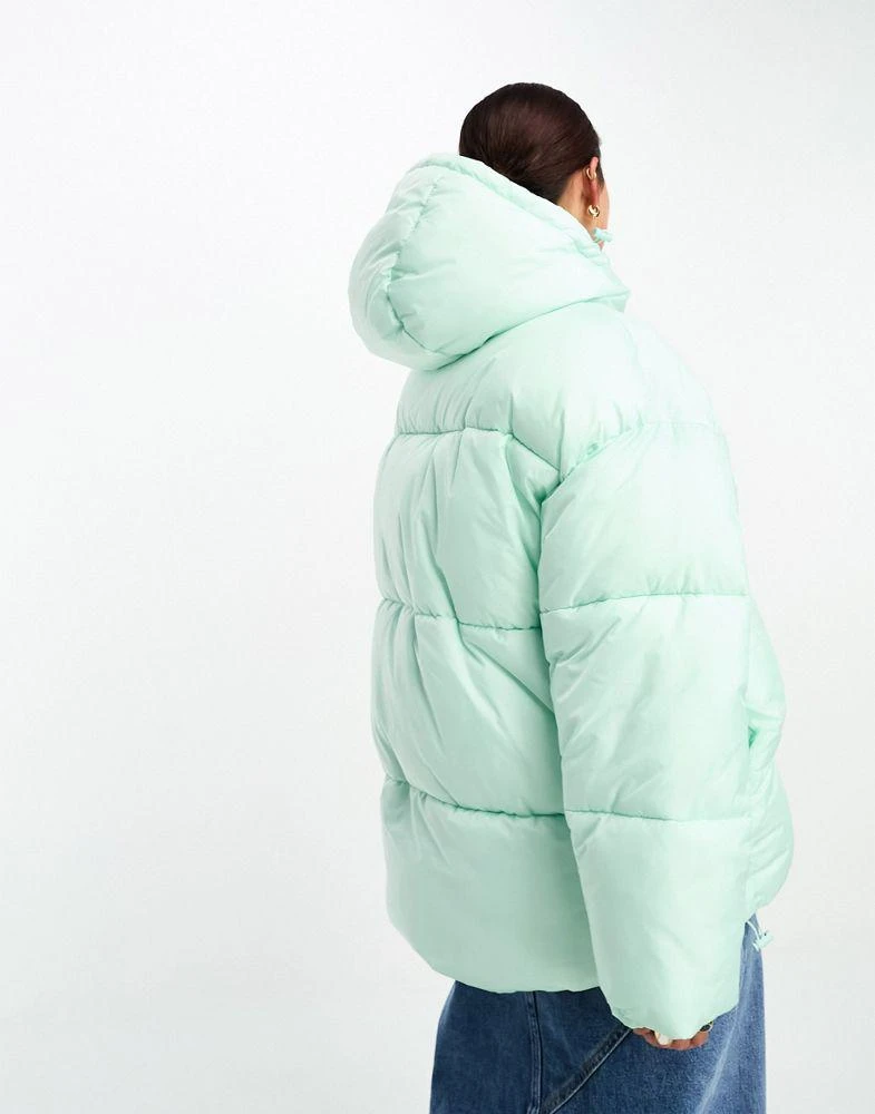 Monki Monki hooded puffer jacket in mint 4