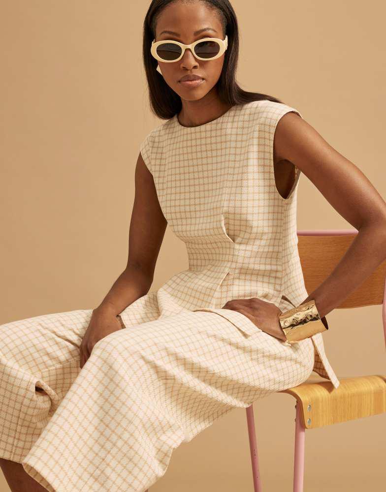 River Island River Island gingham shell top in cream