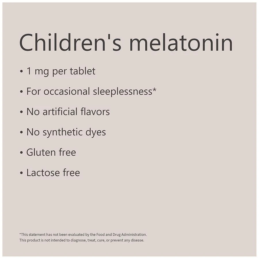 Walgreens Children's Melatonin 1 mg Chewable Tablets Natural Grape 7