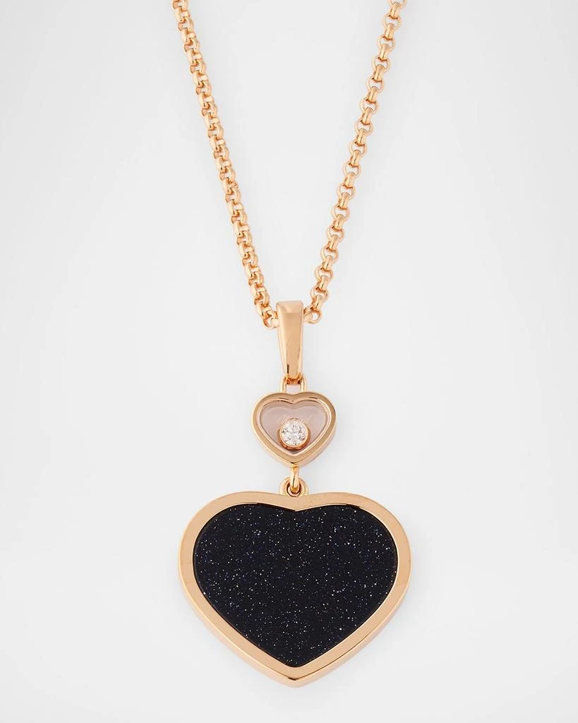 Chopard Happy Hearts 18K Rose Gold Aventurine Pendant Necklace