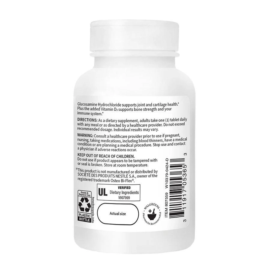 Walgreens Free & Pure Glucosamine Daily Complex +D Tablets 4