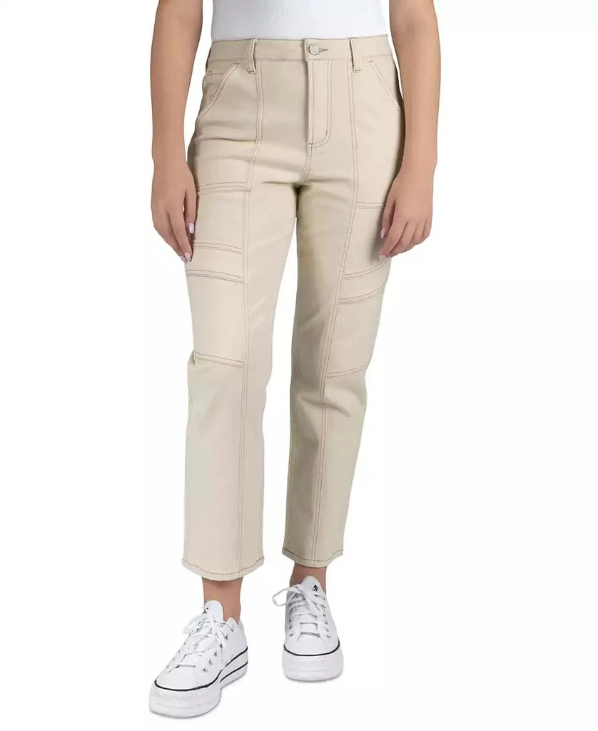 Indigo Rein Juniors' High-Rise Seamed Straight-Leg Jeans 1