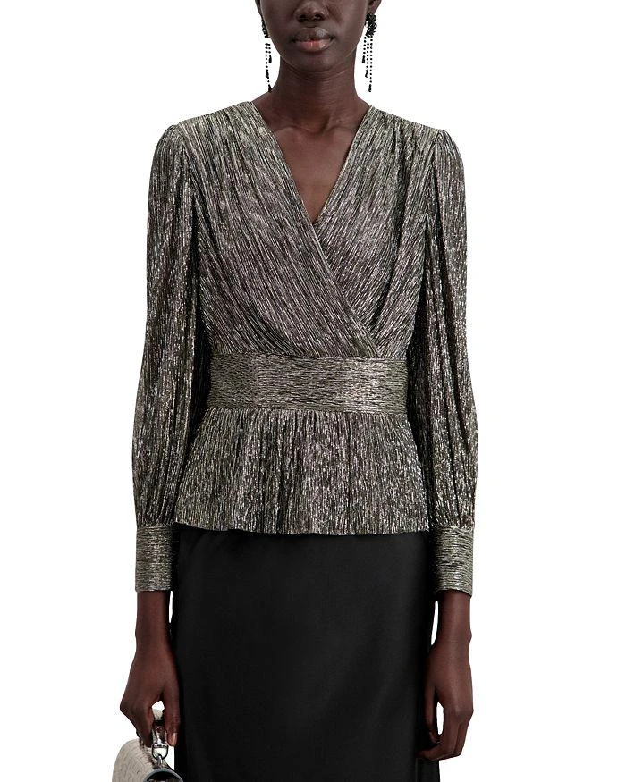 The Kooples Metallic Long Sleeve Top 1