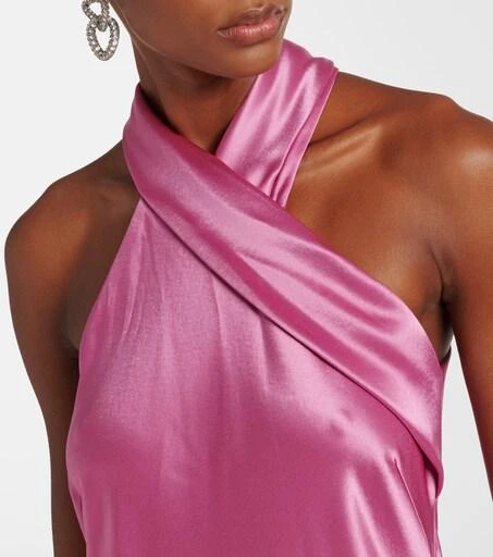 pink short sleeve maxi dress Dark Pink Short Sleeves Lace Fit and Flare Maxi Dress for Women