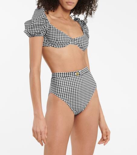 CAROLINE CONSTAS Skyros checked bikini top