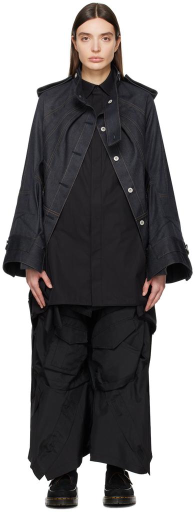 Junya Watanabe Navy Paneled Denim Jacket