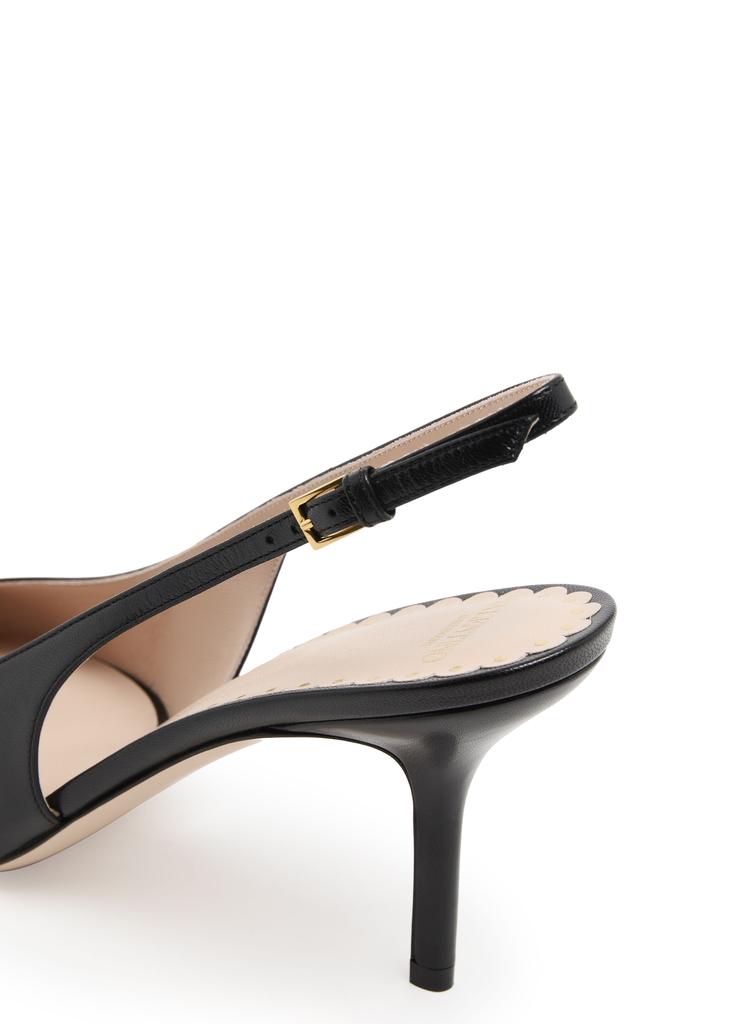 【Valentino】BEPOINTY SLING BACK T. 45◆6W2S0LL3DAL Bepointy 45 leather slingback pumps in neutrals - Valentino